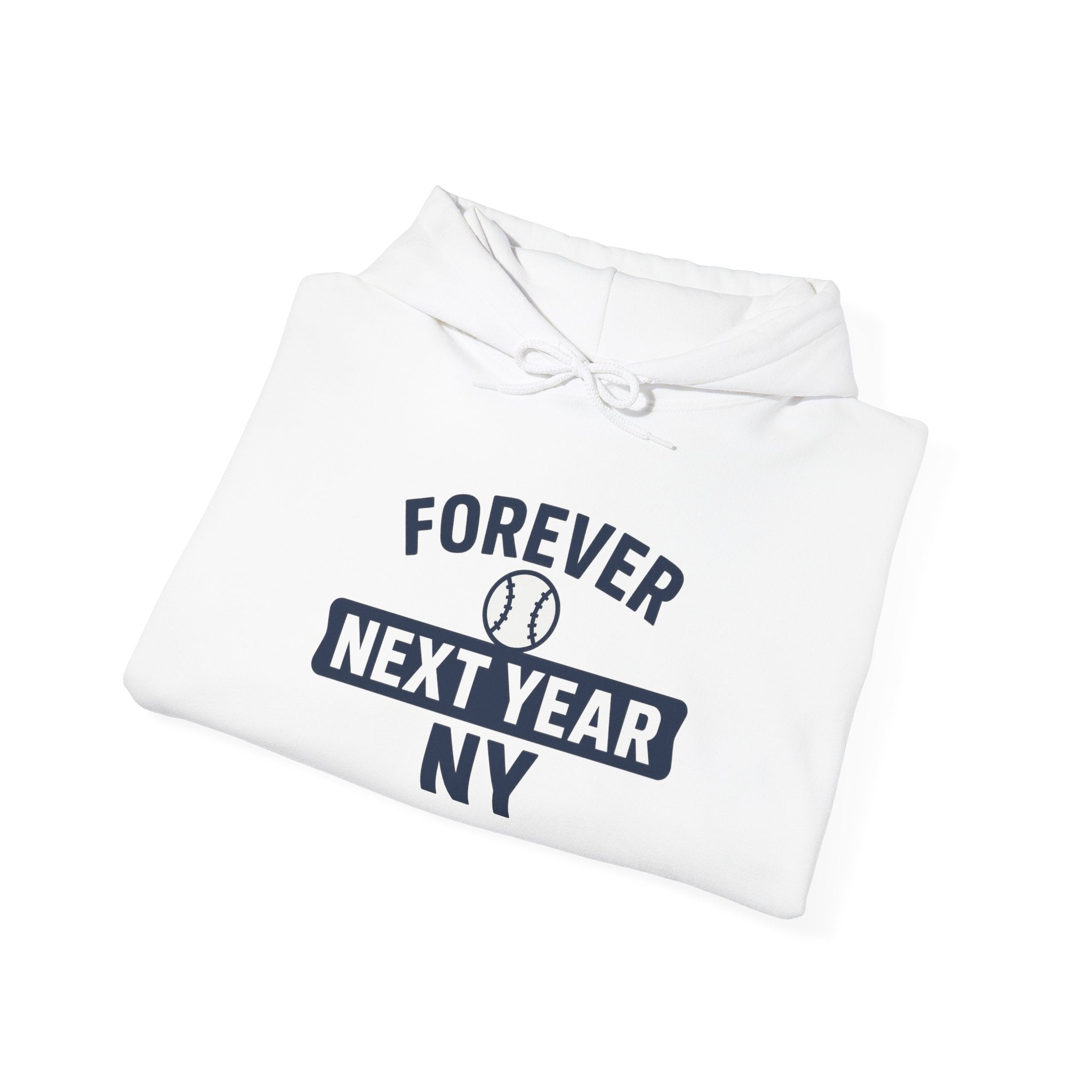 Hoodie - Baseball Edition, Navy Blue and Grey, Navy Blue and White, Unisex Sweatshirt, Gift for Fans, Cozy Fall Hoodie, Forever Next Year NY™