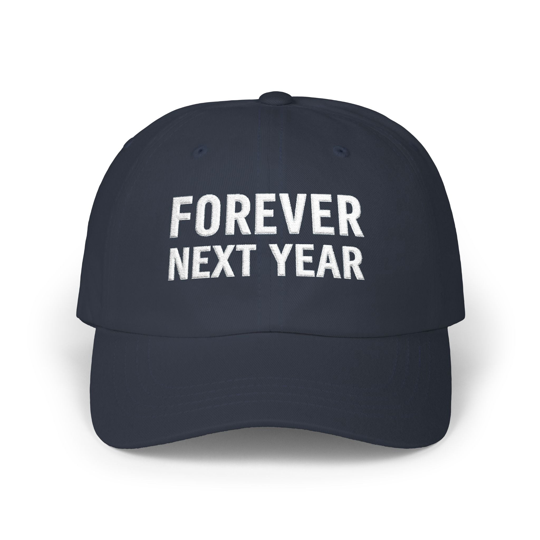 NY Football, Bronx Baseball 'Forever Next Year' Dad Cap – Embroidered White Adjustable Hat