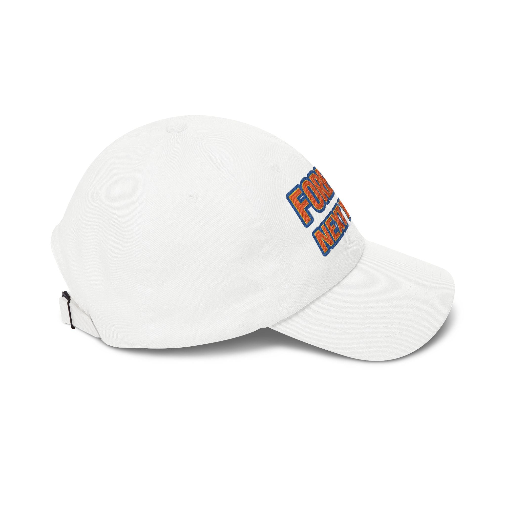 Queens Baseball 'Forever Next Year' Dad Cap – Embroidered White Adjustable NY Baseball Hat