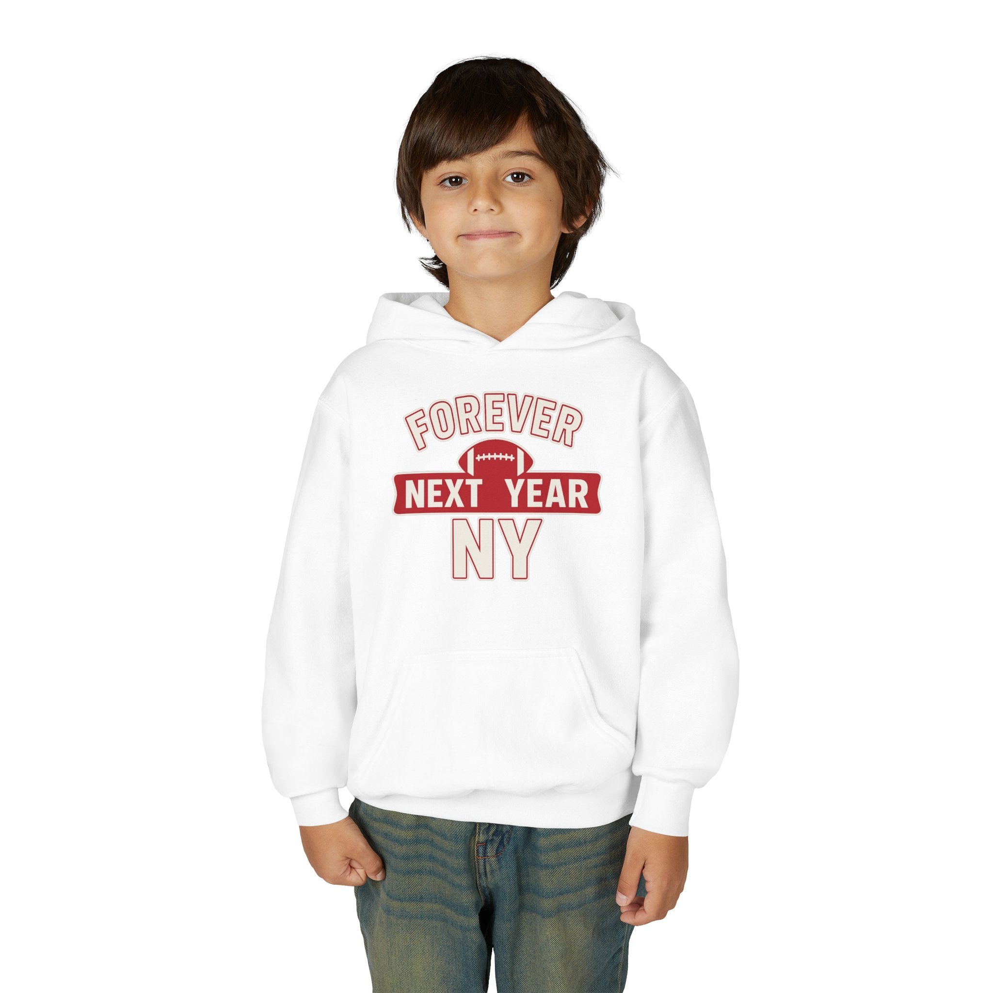 Youth Hoodie - "Forever Next Year NY" Football Fan Pullover
