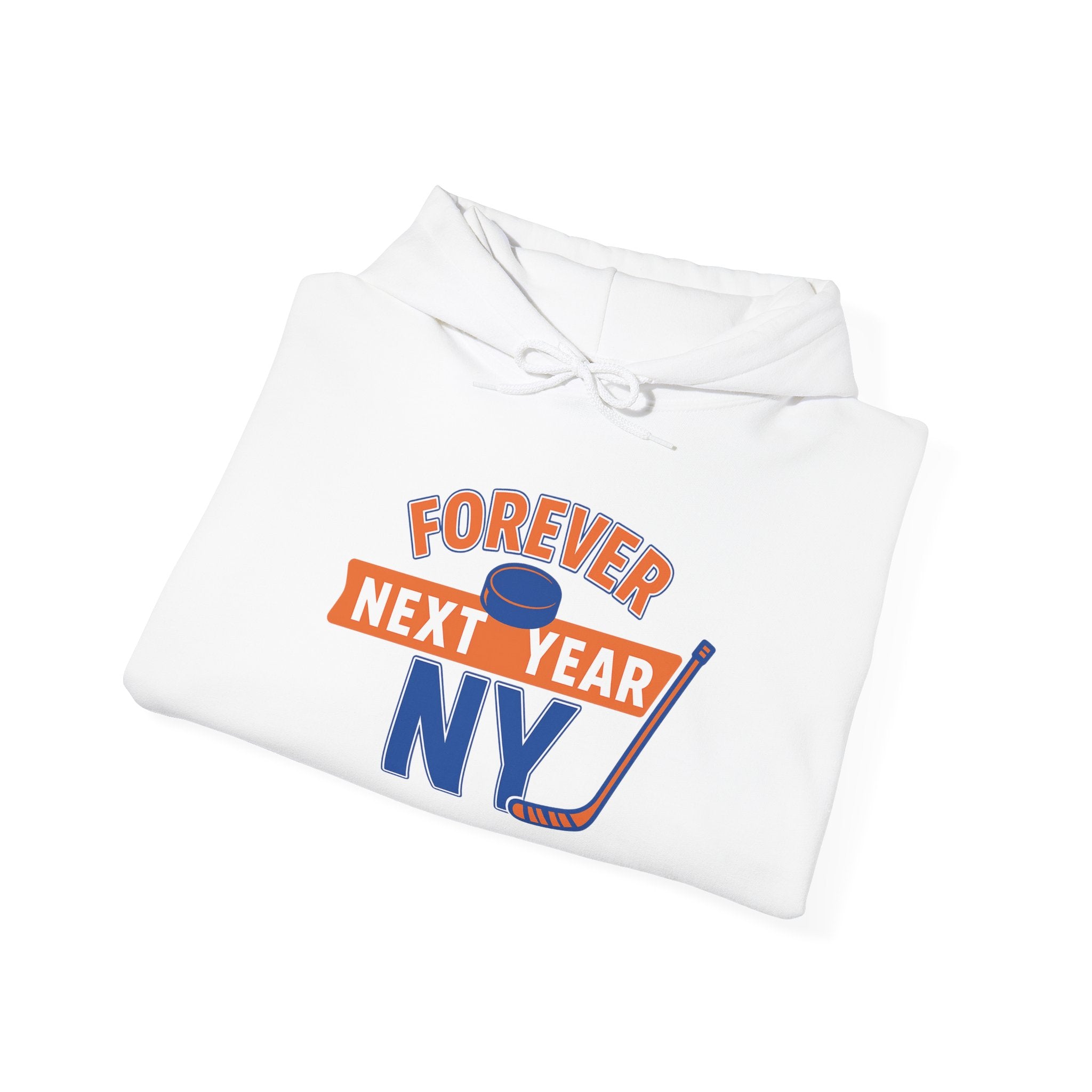 Hoodie - Hockey Edition, Blue, White and Orange, Unisex Sweatshirt, Gift for Fans, Cozy Fall Hoodie, Forever Next Year NY™