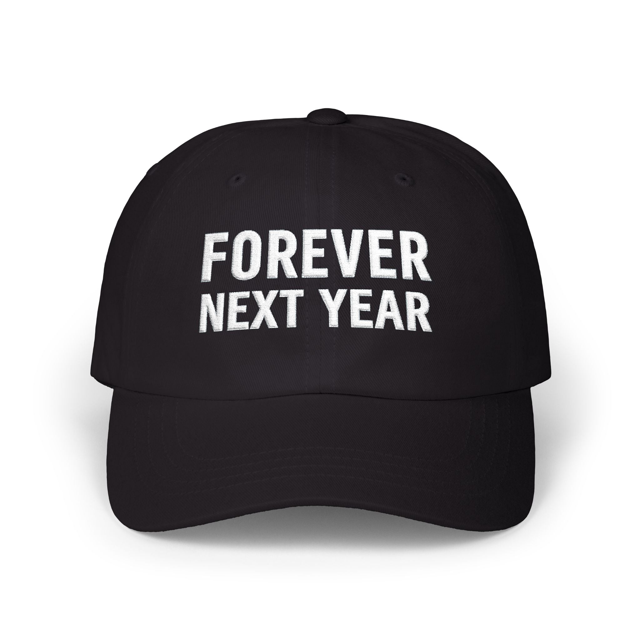 NY Football, Bronx Baseball 'Forever Next Year' Dad Cap – Embroidered White Adjustable Hat