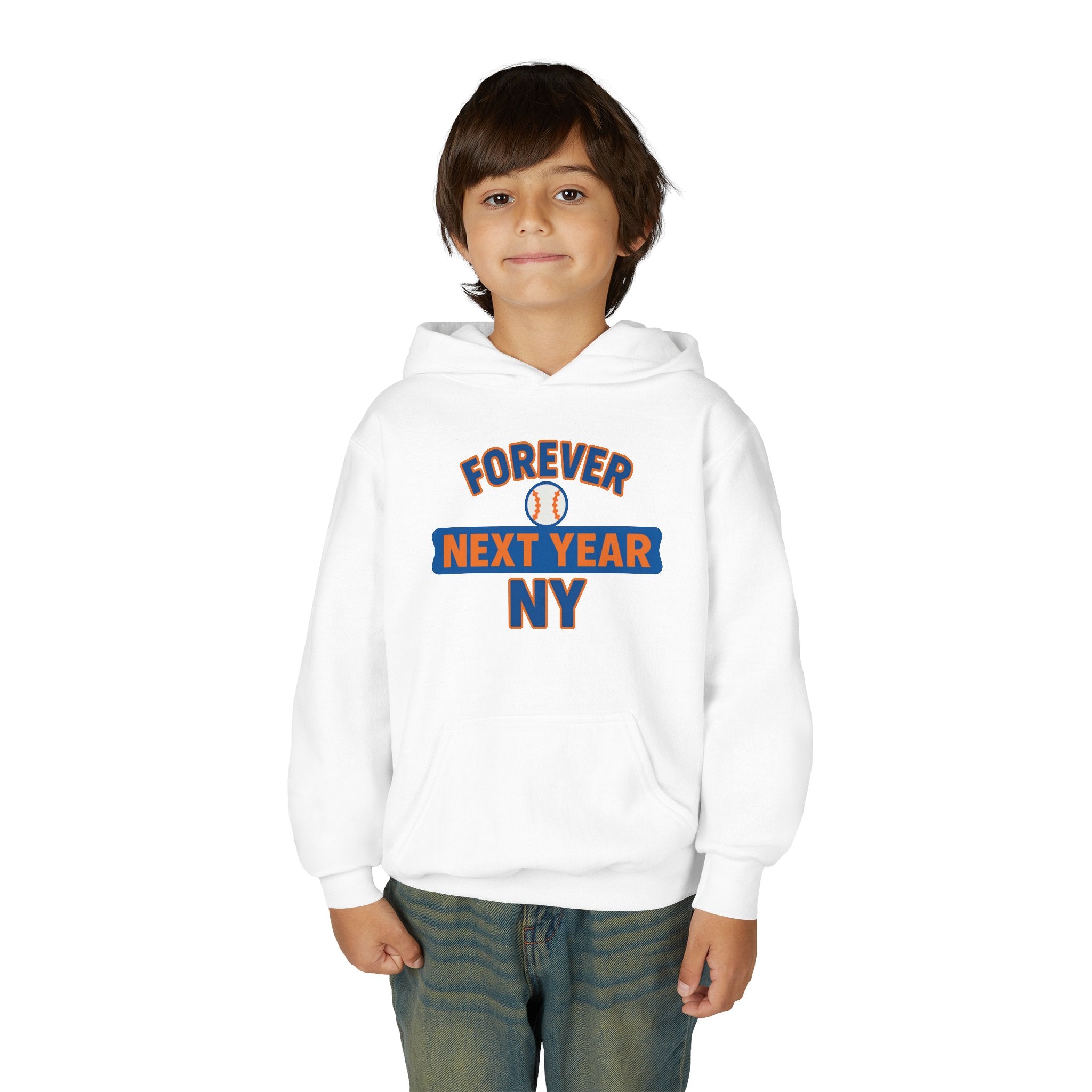 Youth Hoodie - "Forever Next Year NY" Baseball Fan Pullover
