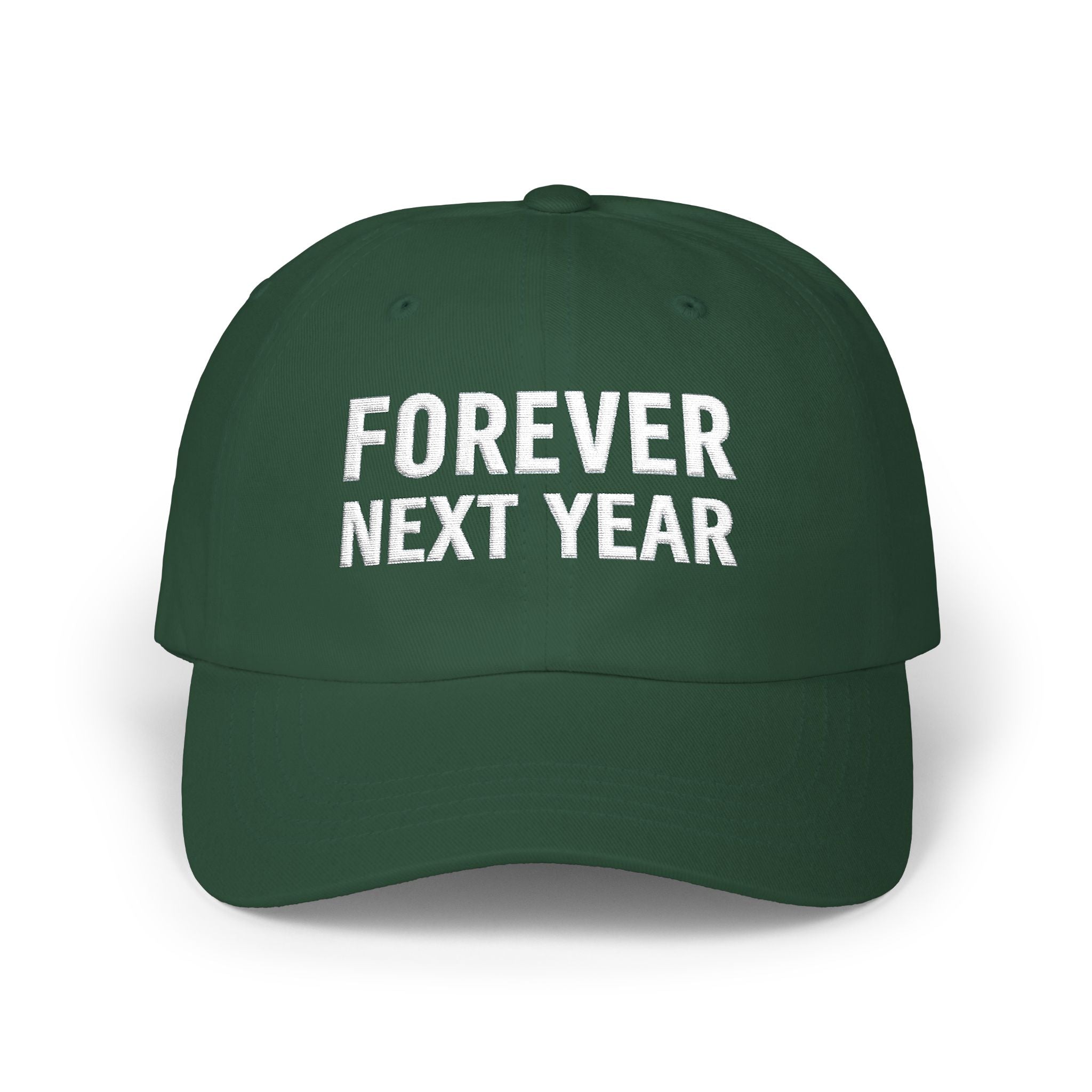 NY Football, Bronx Baseball 'Forever Next Year' Dad Cap – Embroidered White Adjustable Hat