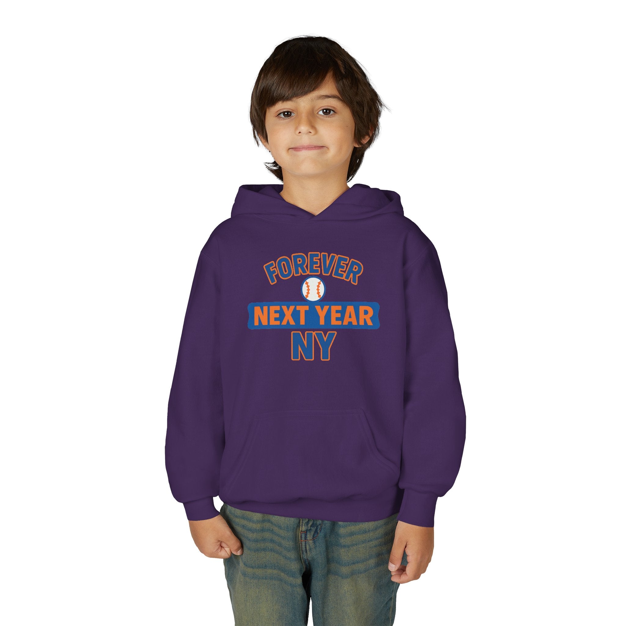 Youth Hoodie - "Forever Next Year NY" Baseball Fan Pullover