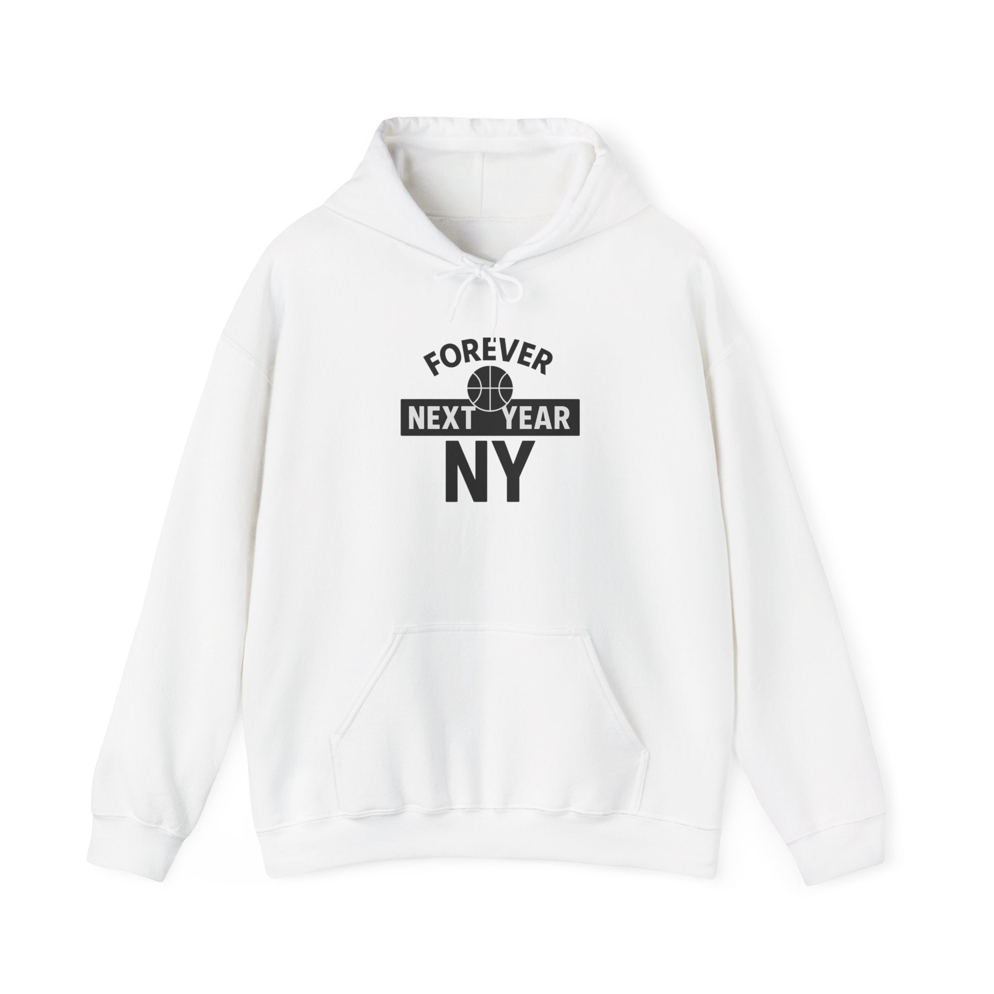 Hoodie - Basketball Edition, White and Black, Unisex Sweatshirt, Gift for Fans, Cozy Fall Hoodie, Forever Next Year NY™