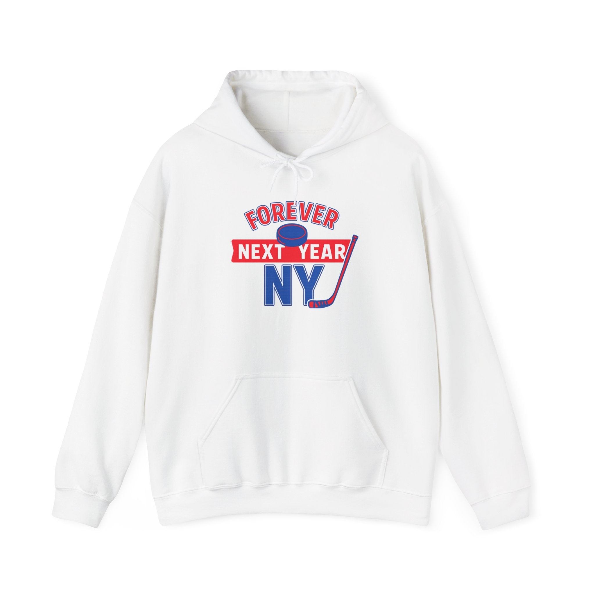 Hoodie - Hockey Edition, Red, White, and Blue, Unisex Sweatshirt, Gift for Fans, Cozy Fall Hoodie, Forever Next Year NY™
