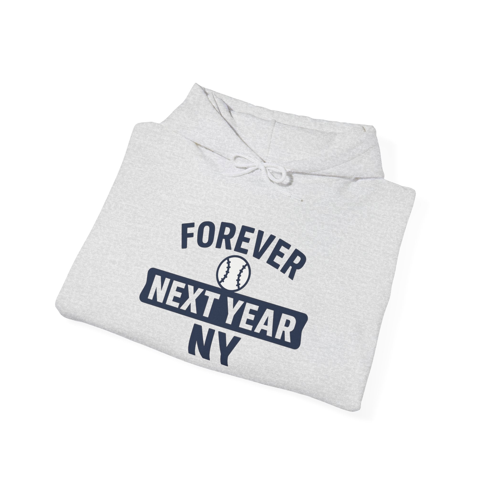 Hoodie - Baseball Edition, Navy Blue and Grey, Navy Blue and White, Unisex Sweatshirt, Gift for Fans, Cozy Fall Hoodie, Forever Next Year NY™