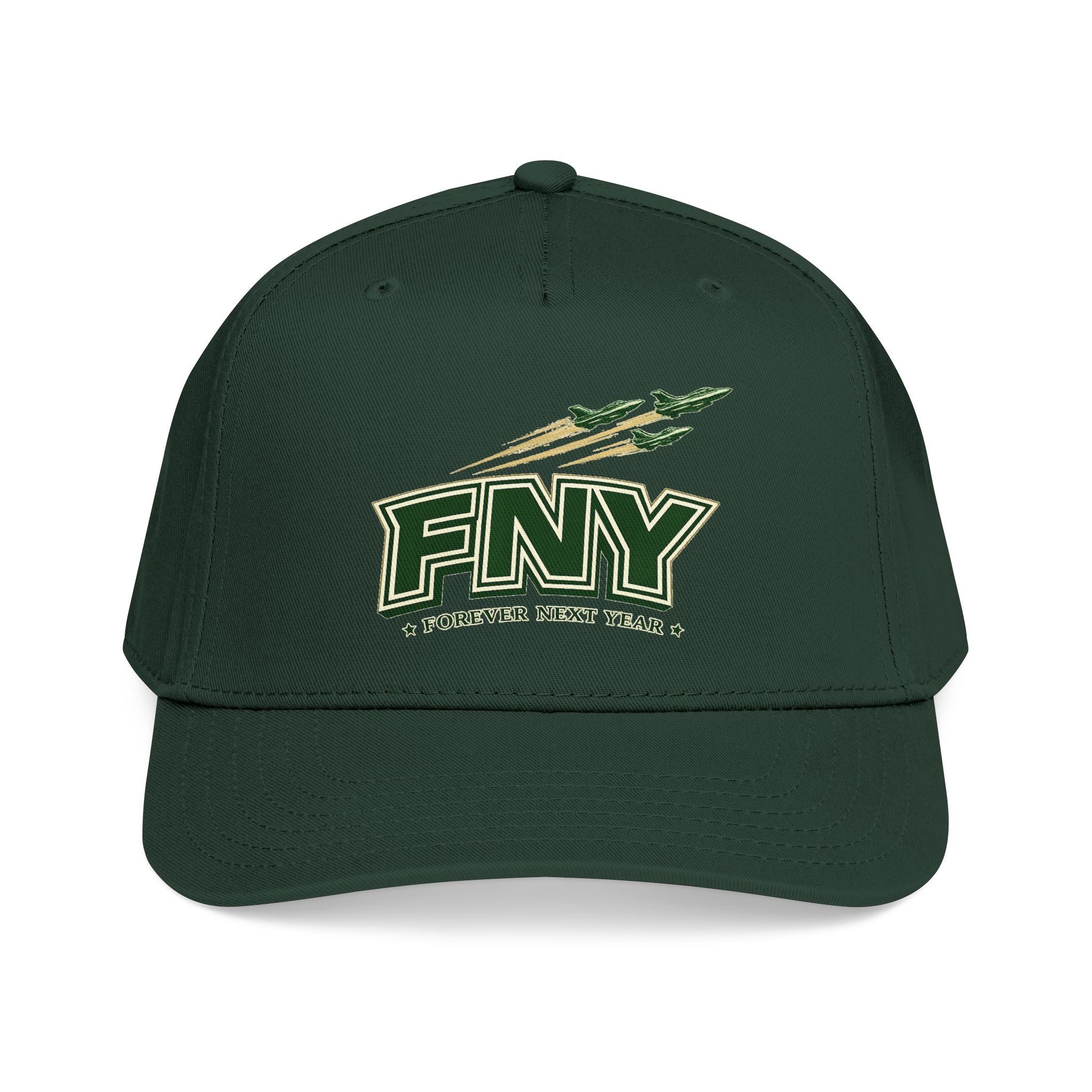 NY Football, Green and White Embroidered Cap - Forever Next Year 'FNY'