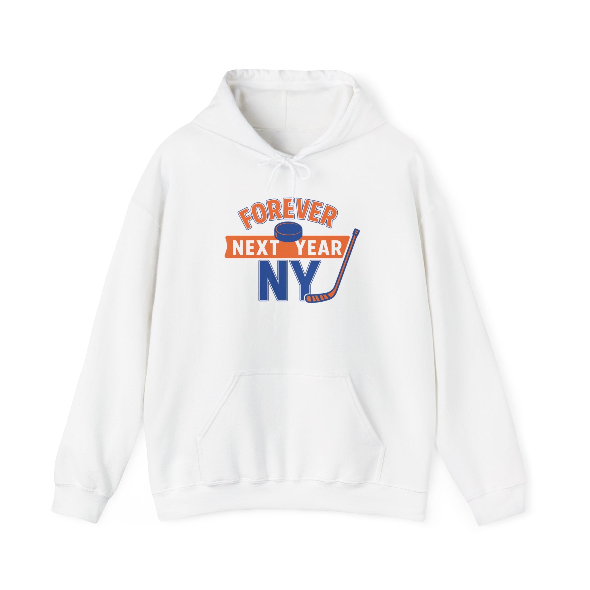 Hoodie - Hockey Edition, Blue, White and Orange, Unisex Sweatshirt, Gift for Fans, Cozy Fall Hoodie, Forever Next Year NY™