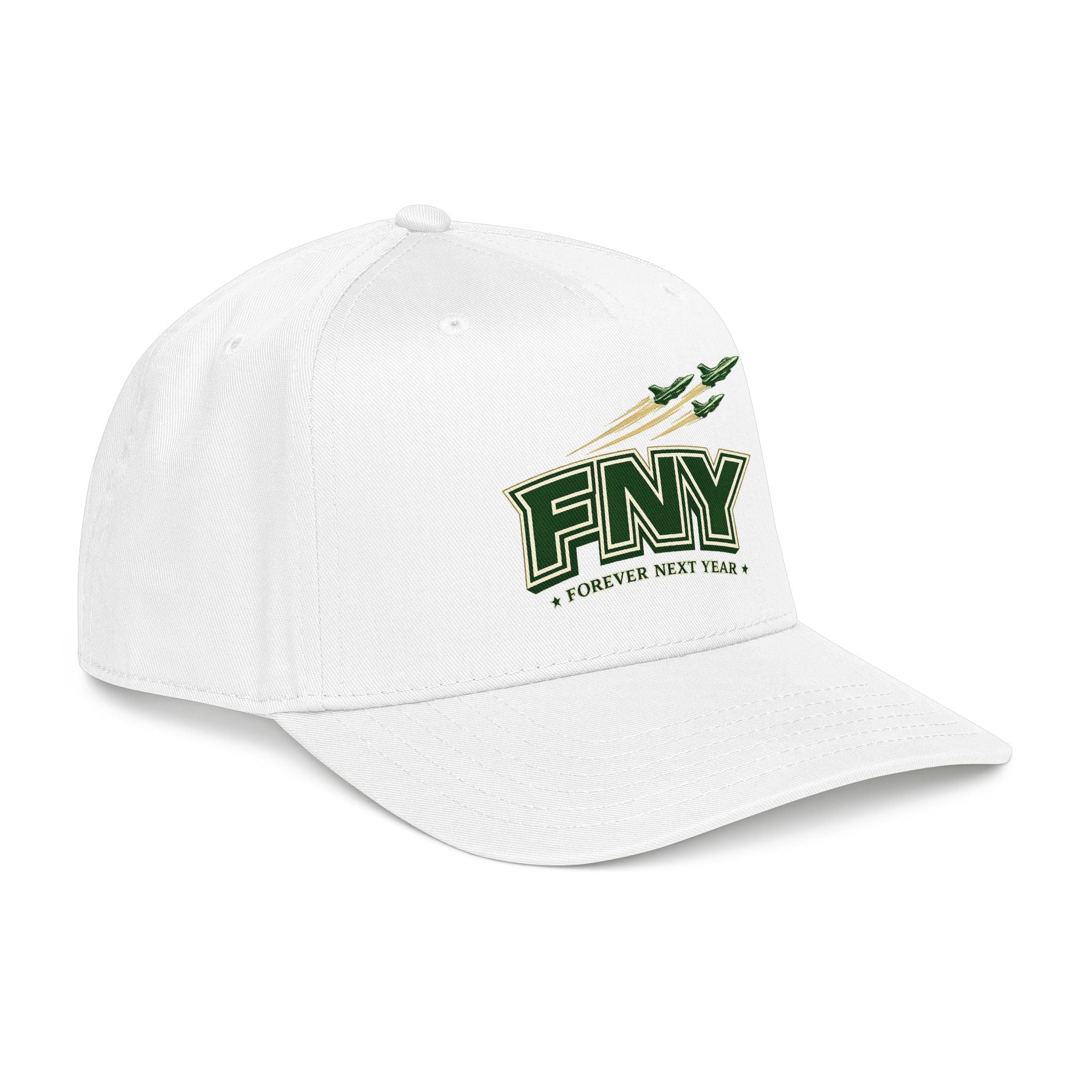 NY Football, Green and White Embroidered Cap - Forever Next Year 'FNY'