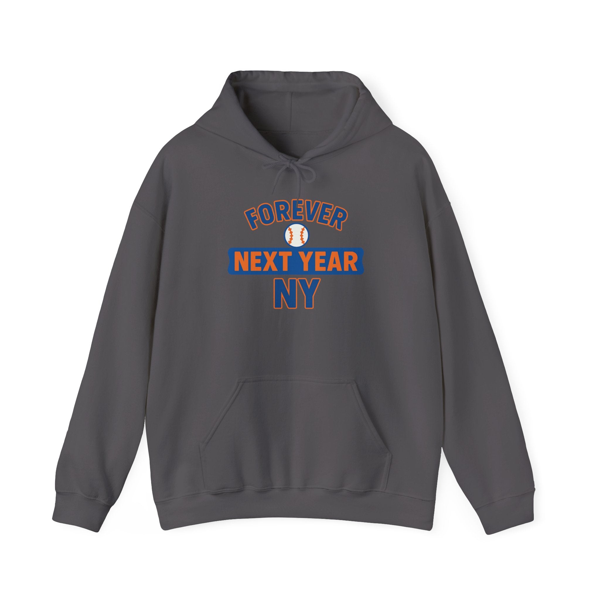 Hoodie - Baseball Edition, White, Blue and Orange, Unisex Sweatshirt, Gift for Fans, Cozy Fall Hoodie, Forever Next Year NY™