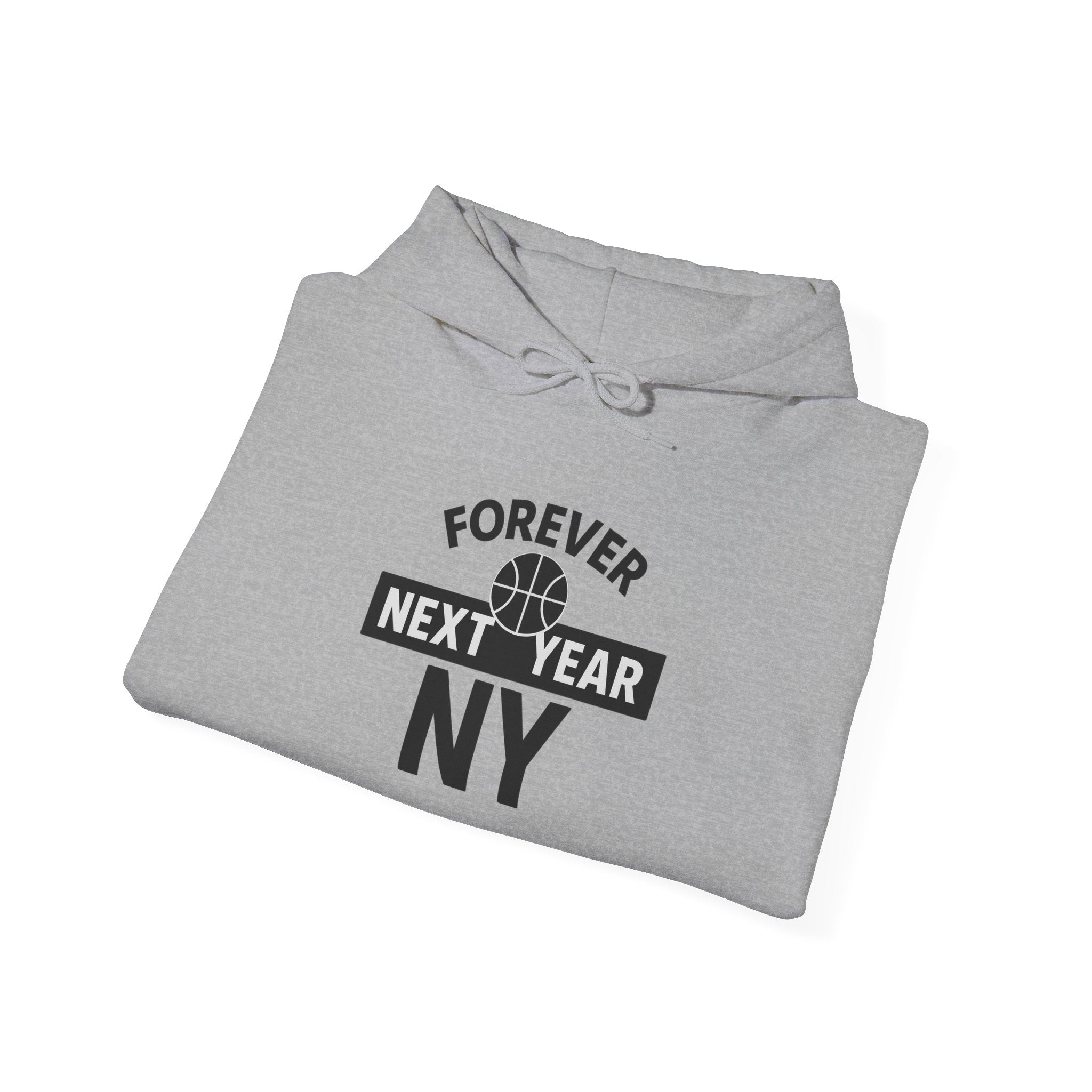 Hoodie - Basketball Edition, White and Black, Unisex Sweatshirt, Gift for Fans, Cozy Fall Hoodie, Forever Next Year NY™