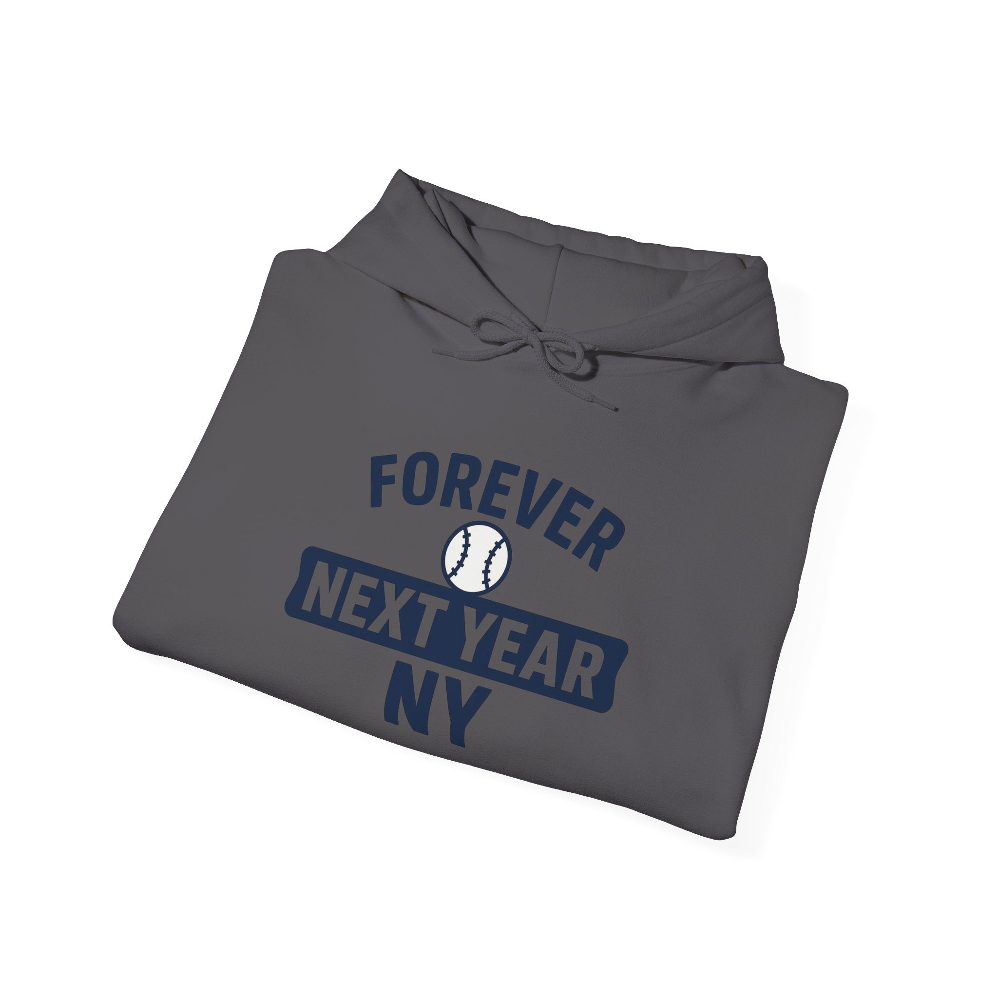Hoodie - Baseball Edition, Navy Blue and Grey, Navy Blue and White, Unisex Sweatshirt, Gift for Fans, Cozy Fall Hoodie, Forever Next Year NY™