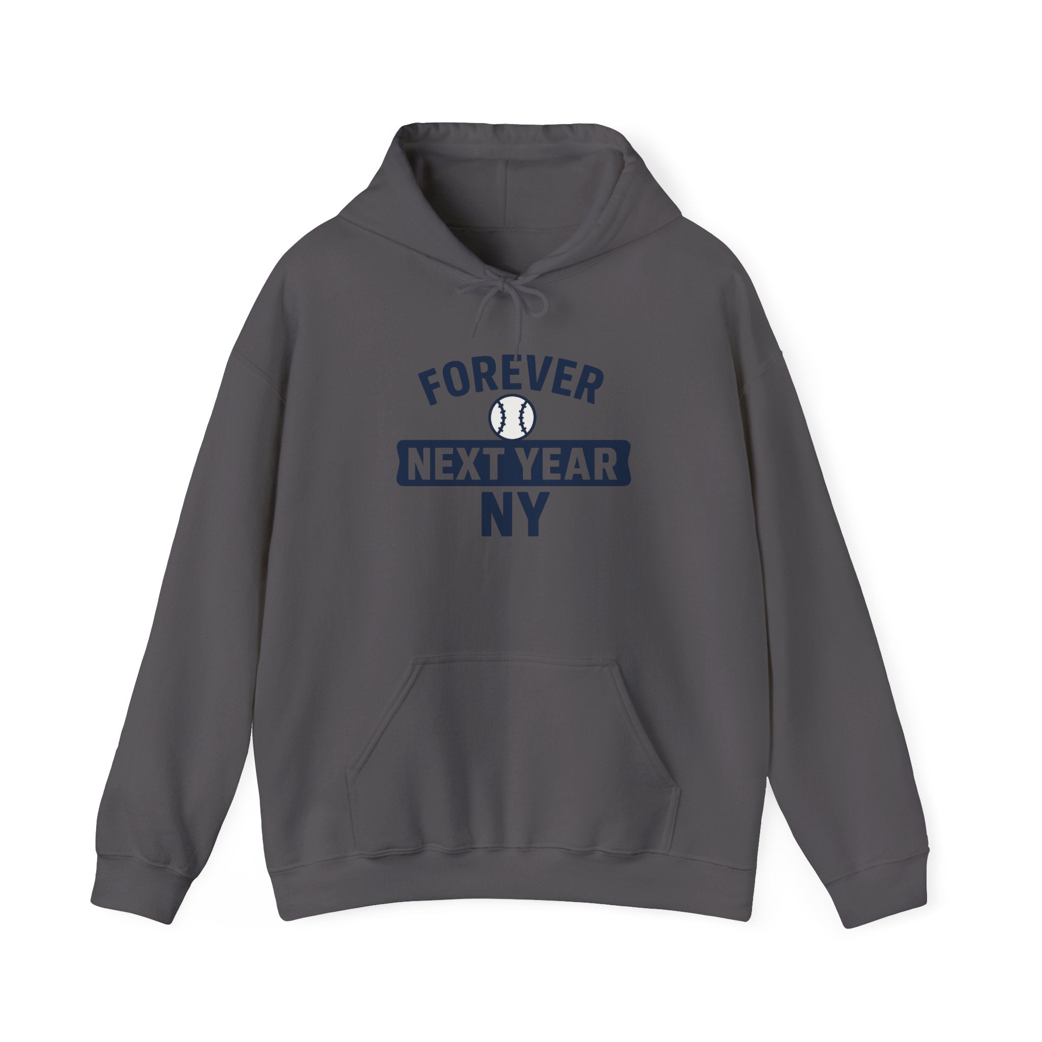 Hoodie - Baseball Edition, Navy Blue and Grey, Navy Blue and White, Unisex Sweatshirt, Gift for Fans, Cozy Fall Hoodie, Forever Next Year NY™