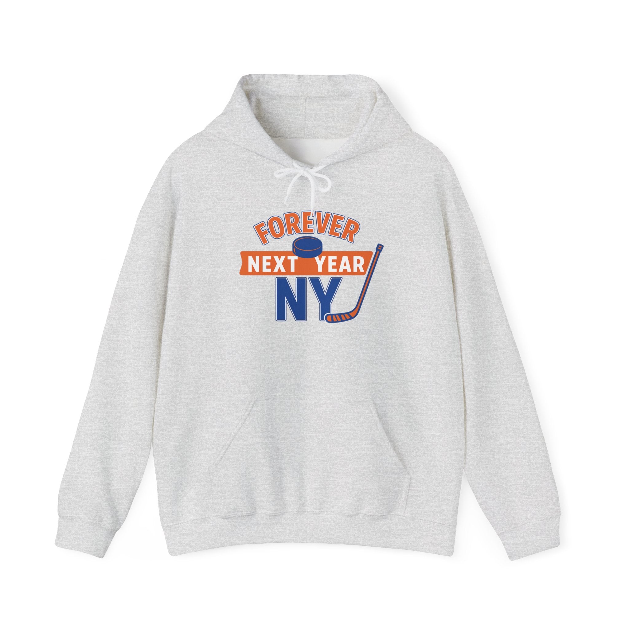 Hoodie - Hockey Edition, Blue, White and Orange, Unisex Sweatshirt, Gift for Fans, Cozy Fall Hoodie, Forever Next Year NY™