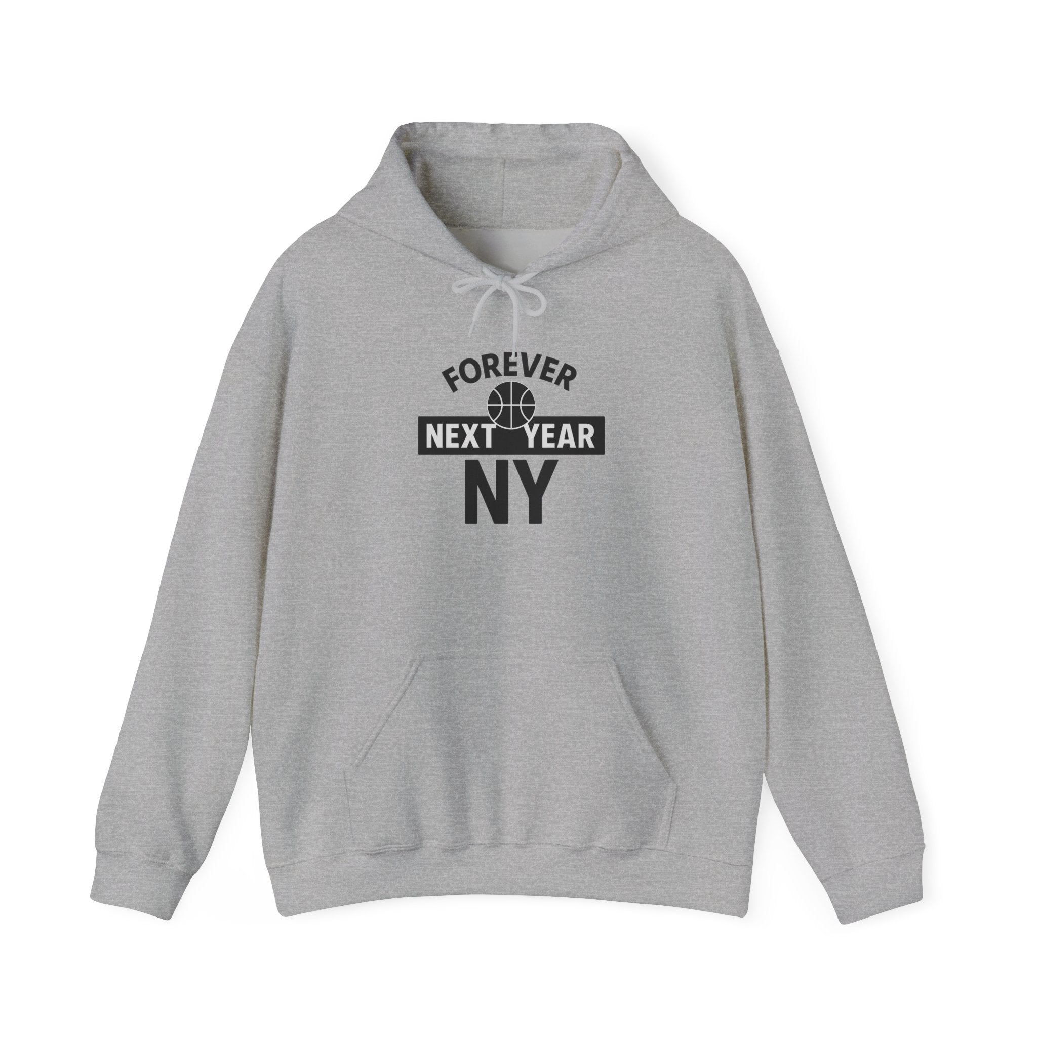 Hoodie - Basketball Edition, White and Black, Unisex Sweatshirt, Gift for Fans, Cozy Fall Hoodie, Forever Next Year NY™