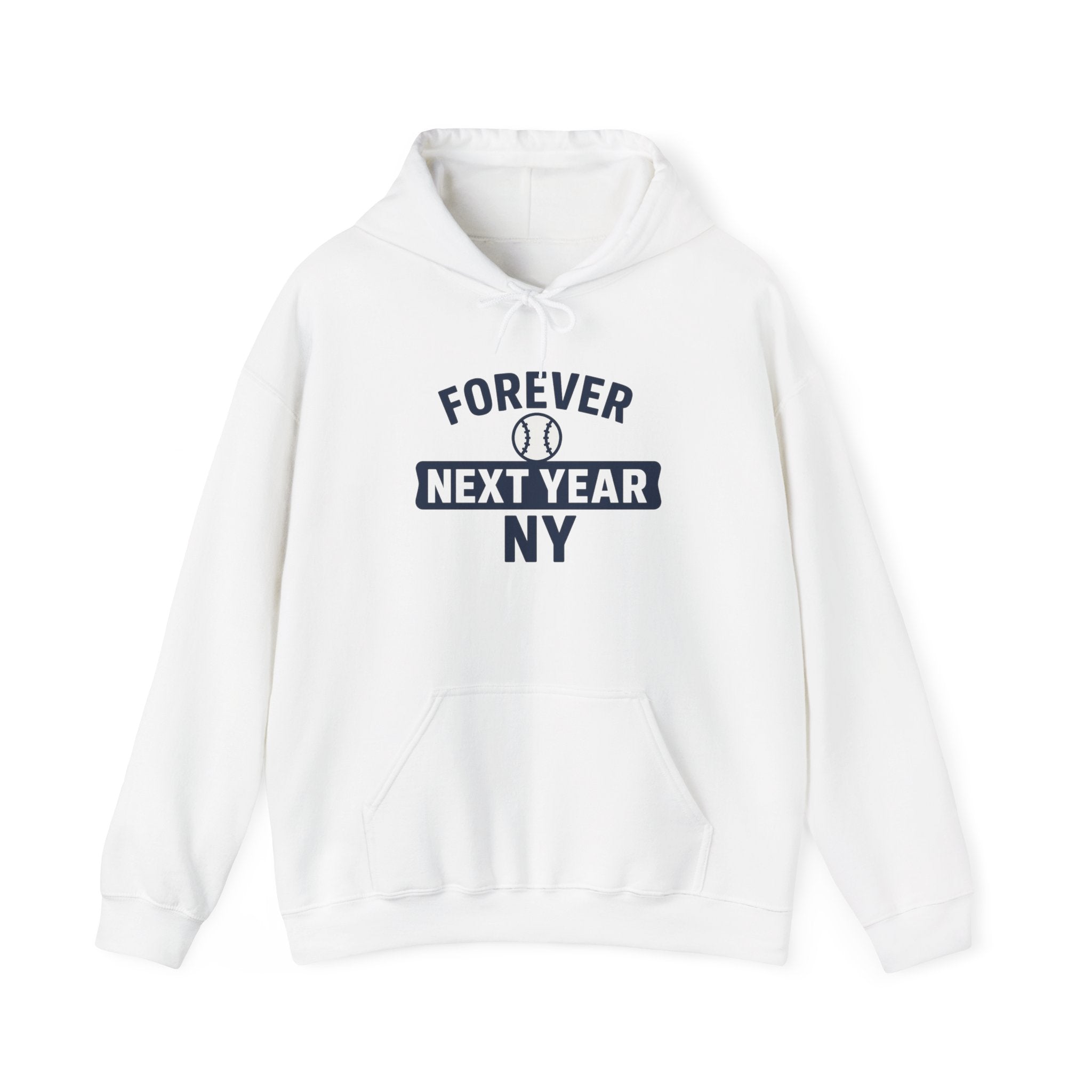 Hoodie - Baseball Edition, Navy Blue and Grey, Navy Blue and White, Unisex Sweatshirt, Gift for Fans, Cozy Fall Hoodie, Forever Next Year NY™