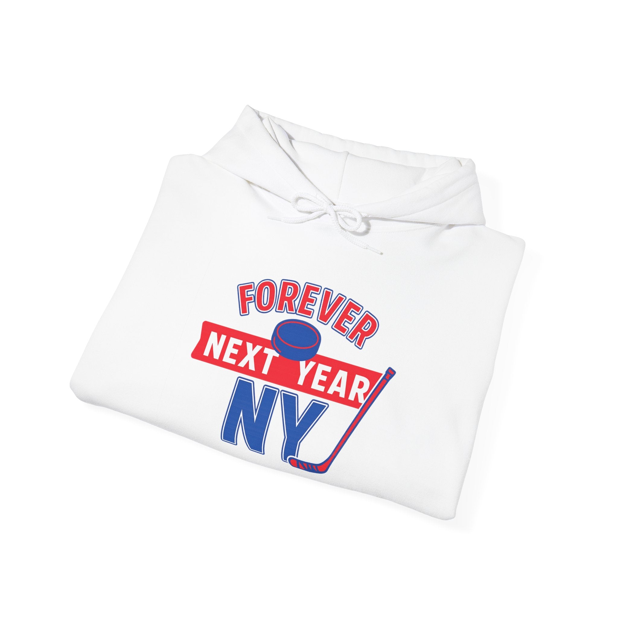 Hoodie - Hockey Edition, Red, White, and Blue, Unisex Sweatshirt, Gift for Fans, Cozy Fall Hoodie, Forever Next Year NY™