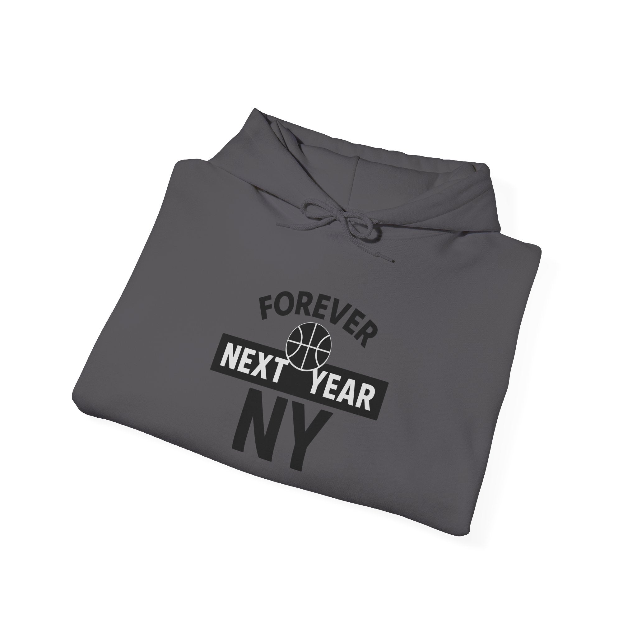 Hoodie - Basketball Edition, White and Black, Unisex Sweatshirt, Gift for Fans, Cozy Fall Hoodie, Forever Next Year NY™