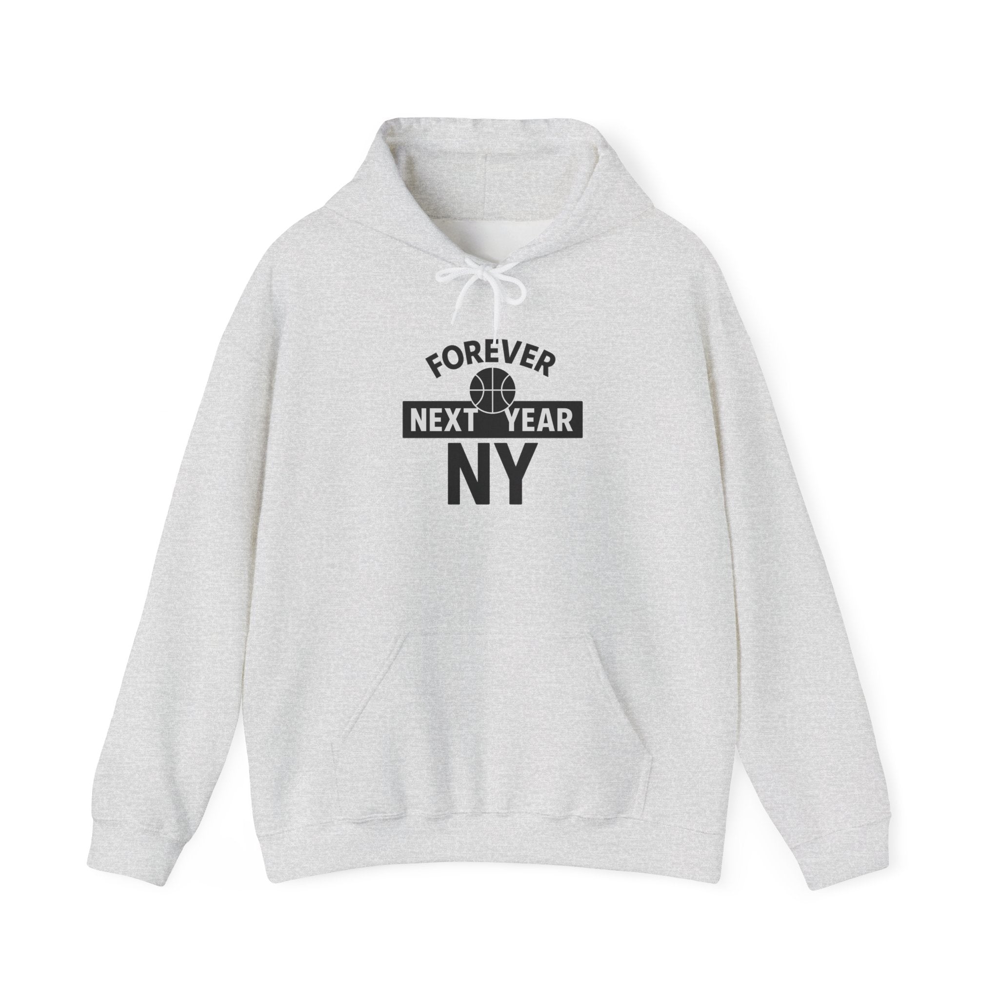Hoodie - Basketball Edition, White and Black, Unisex Sweatshirt, Gift for Fans, Cozy Fall Hoodie, Forever Next Year NY™