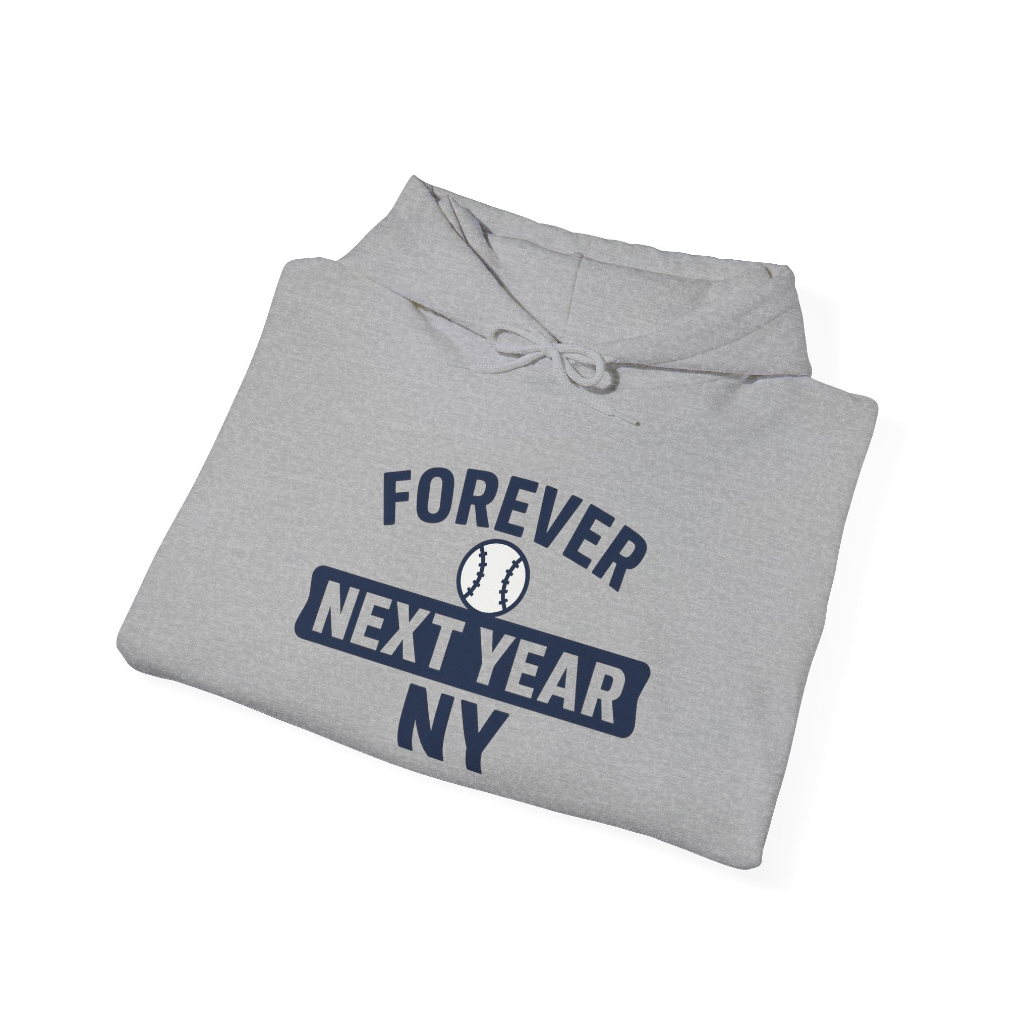 Hoodie - Baseball Edition, Navy Blue and Grey, Navy Blue and White, Unisex Sweatshirt, Gift for Fans, Cozy Fall Hoodie, Forever Next Year NY™
