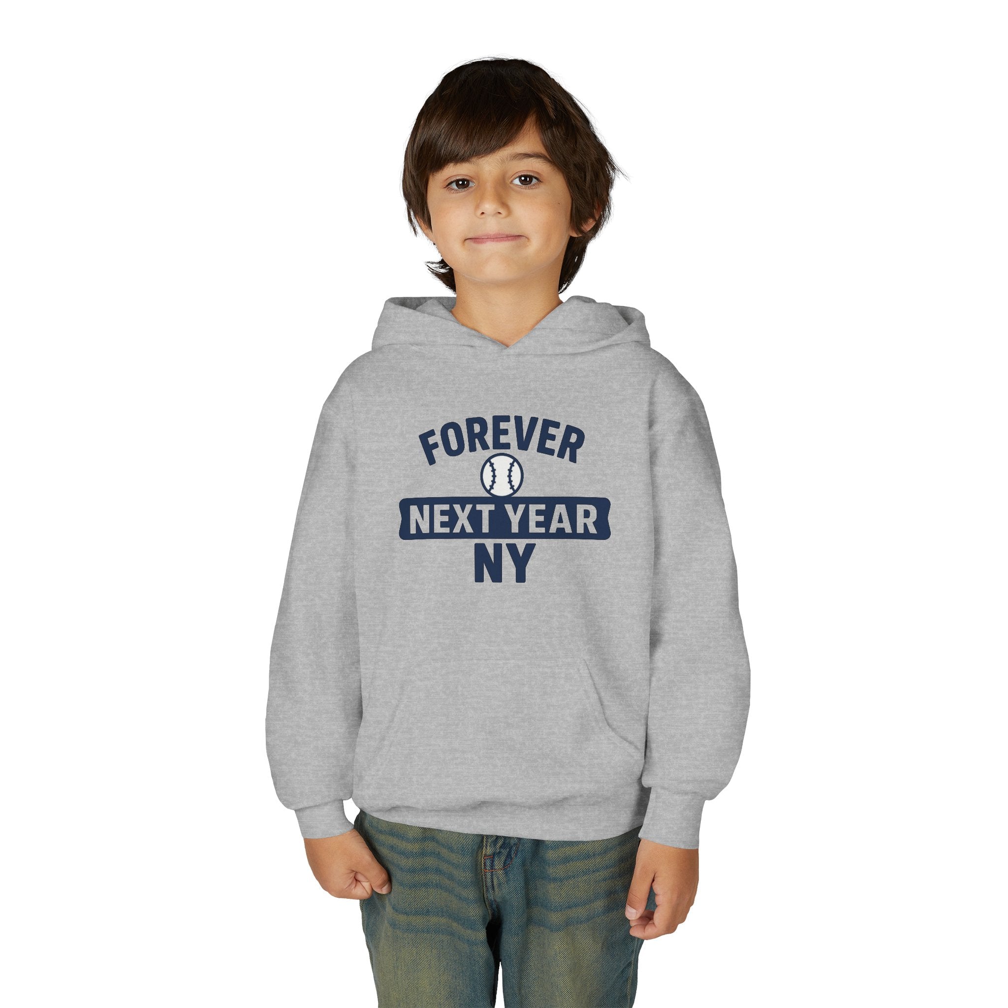 Youth Hoodie - "Forever Next Year NY" Baseball Fan Pullover