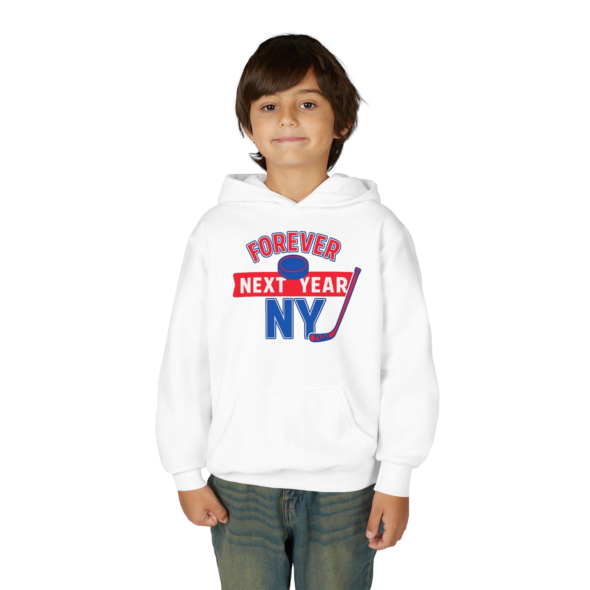 Youth Hoodie - "Forever Next Year NY" Hockey Fan Pullover