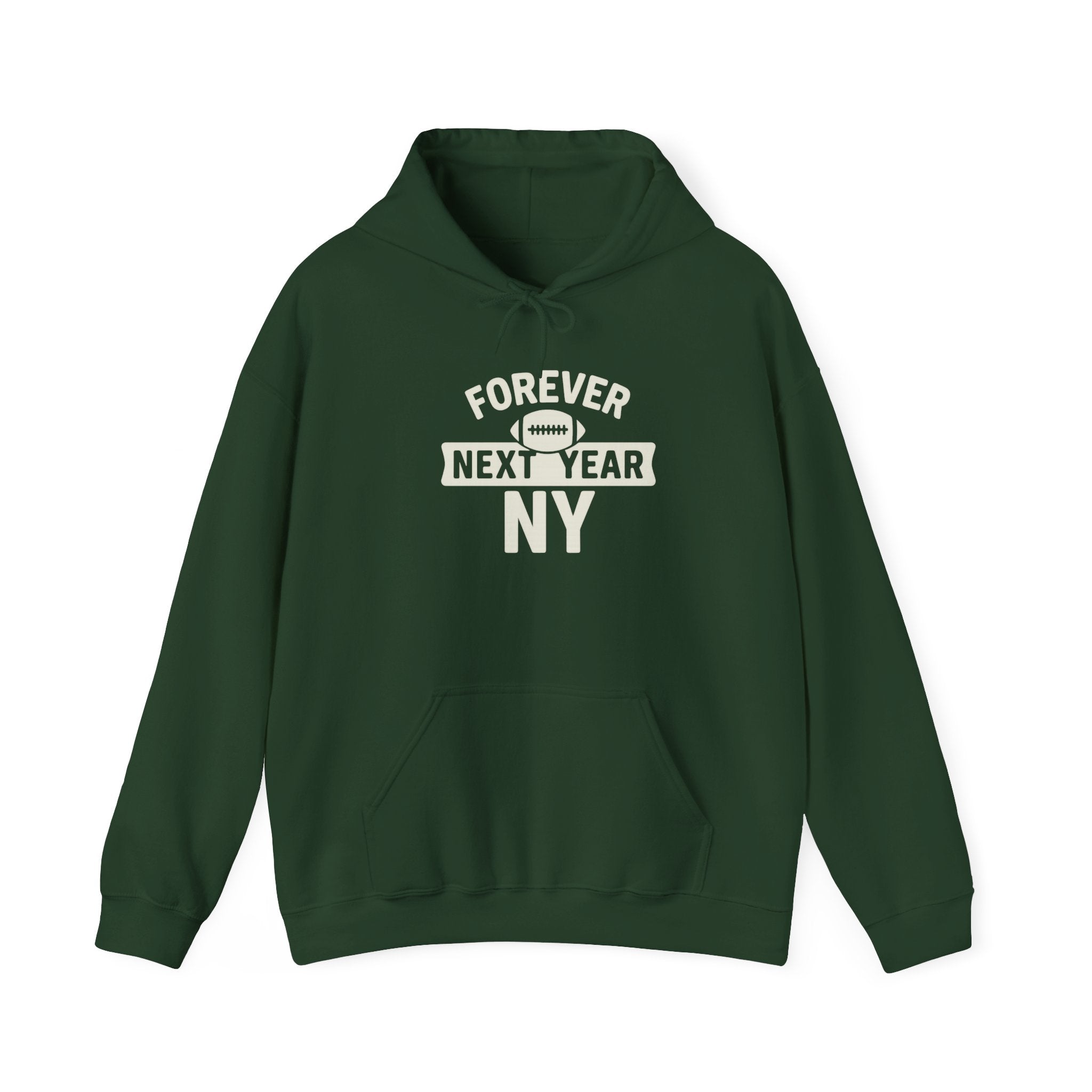 Hoodie - Football Edition, Green and White, Unisex Sweatshirt, Gift for Fans, Cozy Fall Hoodie, Forever Next Year NY™