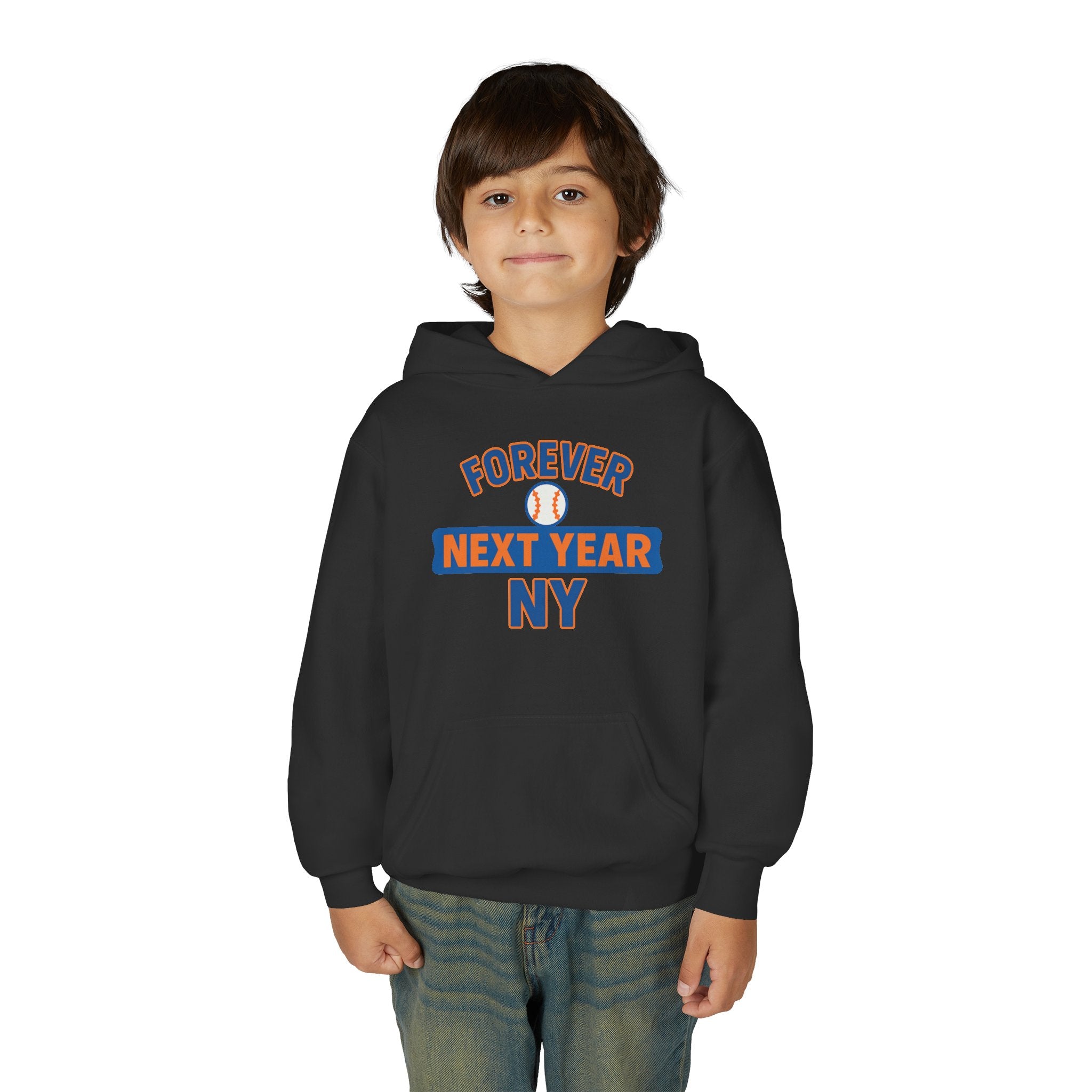 Youth Hoodie - "Forever Next Year NY" Baseball Fan Pullover