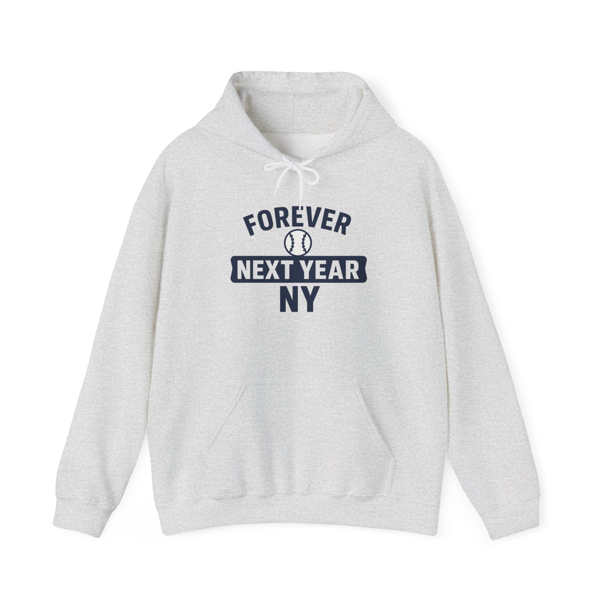 Hoodie - Baseball Edition, Navy Blue and Grey, Navy Blue and White, Unisex Sweatshirt, Gift for Fans, Cozy Fall Hoodie, Forever Next Year NY™